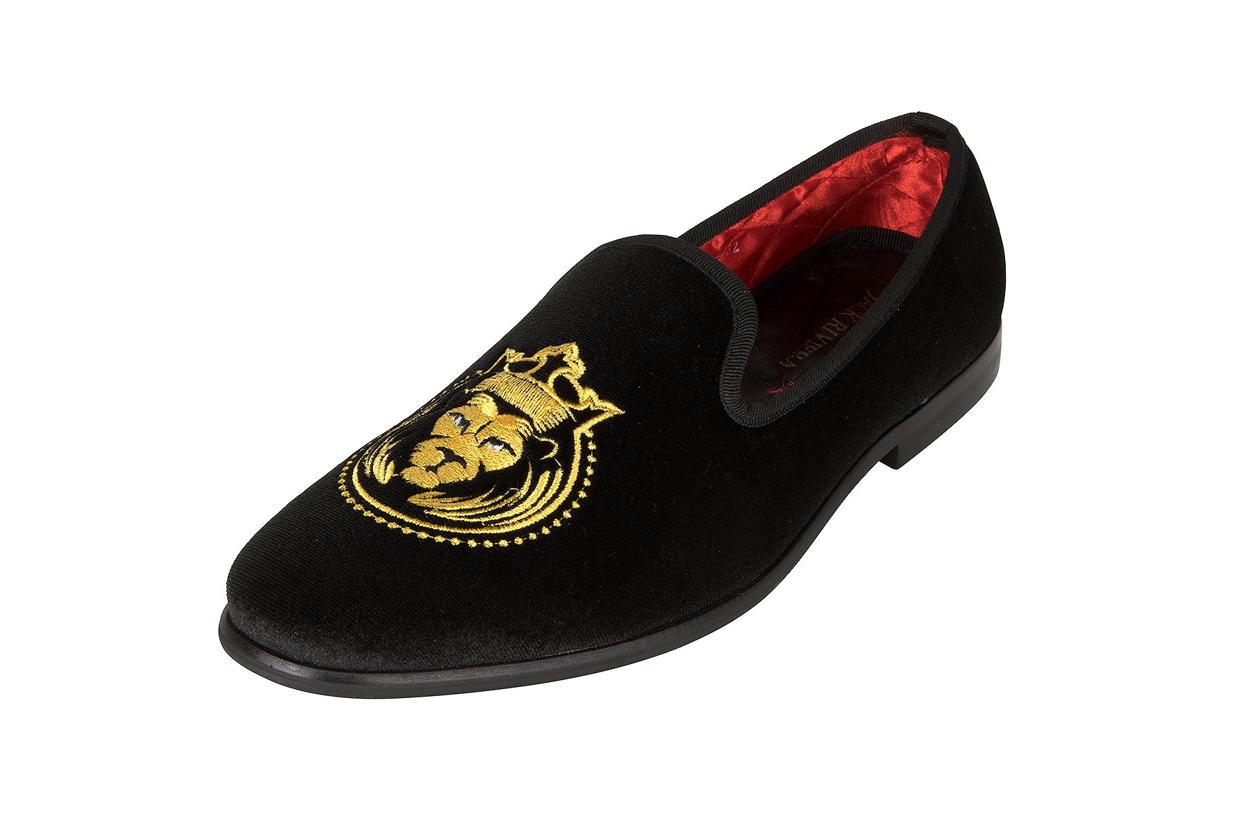 King of Jacks Black - Mens Embroidered Velvet Smoking 